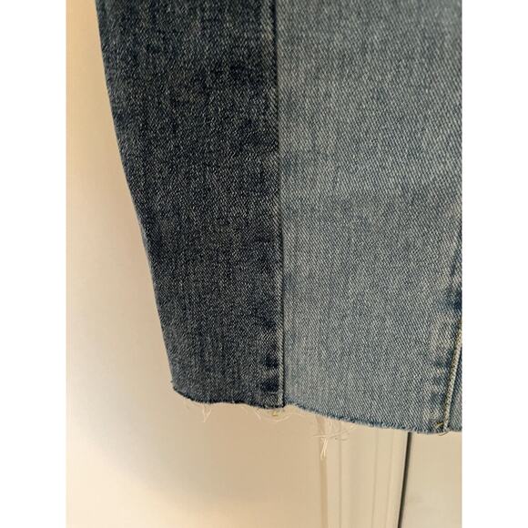 Pac Sun High Rise Straight Jeans Size 27 Two Toned Button Fly Distressed Hem - Picture 6 of 6